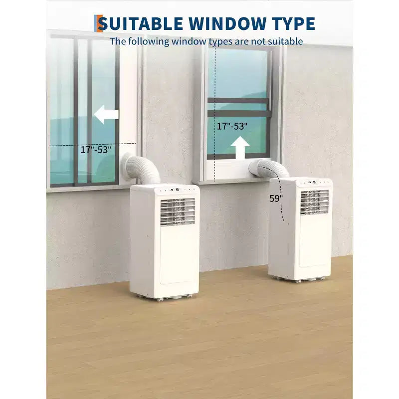8,000 BTU Portable Air Conditioners, 3-in-1 Portable AC Unit Cools Up to 350 Sq.Ft, Conditioner with Fast Cooling/Energy Saving/24Hrs Timer