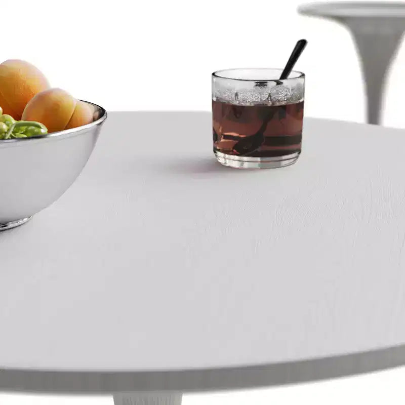 Mesa de comedor pequeña Vatros con base metálica, mesa bistró redonda para 2 personas