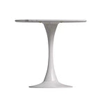 Mesa de comedor pequeña Vatros con base metálica, mesa bistró redonda para 2 personas