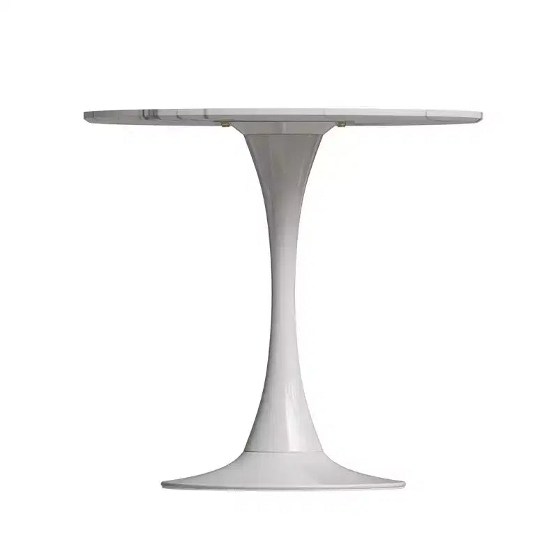 Mesa de comedor pequeña Vatros con base metálica, mesa bistró redonda para 2 personas