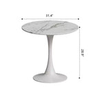 Mesa de comedor pequeña Vatros con base metálica, mesa bistró redonda para 2 personas