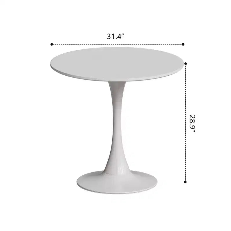 Mesa de comedor pequeña Vatros con base metálica, mesa bistró redonda para 2 personas
