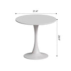 Mesa de comedor pequeña Vatros con base metálica, mesa bistró redonda para 2 personas