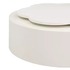Mesa de centro giratoria 360°, mesa de centro redonda anidable con tapa de flor y 2 cajones, mesa auxiliar de cóctel, mesa auxiliar, mesa lateral - ModernLuxe