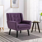 Okak Accent Chairs for Bedroom, Modern Soft Leather Material Ergonomics Accent Chair Living Room Chair, with Black Legs For Indoor Home