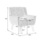 Sillones auxiliares Okak para dormitorio, silla auxiliar moderna ergonómica de material de cuero suave para sala de estar, con patas negras para el hogar en interiores