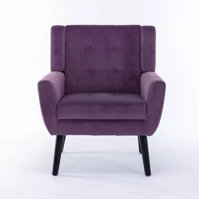 Sillones auxiliares Okak para dormitorio, silla auxiliar moderna ergonómica de material de cuero suave para sala de estar, con patas negras para el hogar en interiores