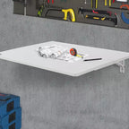 Mesa plegable de pared VEVOR, mesa abatible de pared de 31.5 x 19.69 pulgadas, escritorio flotante con soporte de hierro, escritorio plegable