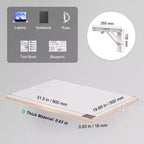 Mesa plegable de pared VEVOR, mesa abatible de pared de 31.5 x 19.69 pulgadas, escritorio flotante con soporte de hierro, escritorio plegable