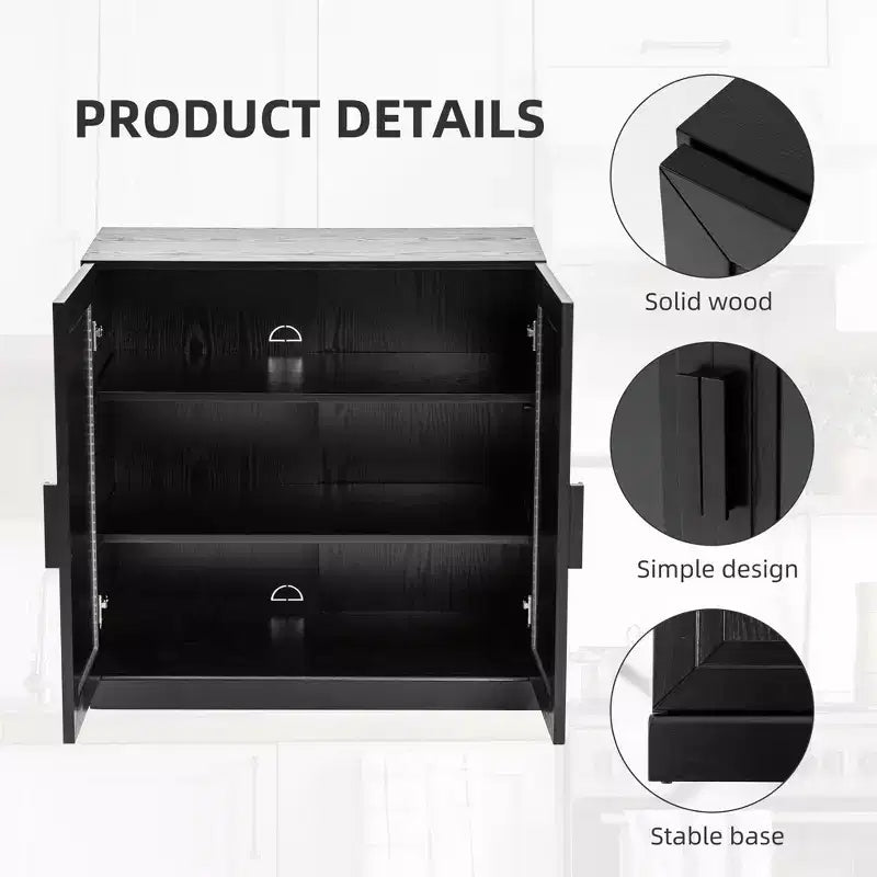 Gabinete decorativo de madera de 36x124x16 en negro, organizador de almacenamiento con estantes ajustables para cocina, dormitorio, entrada, sala de estar, comedor
