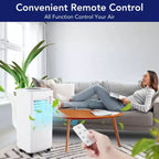 8,000 BTU (ASHRAE) / 6,000 BTU (SACC) Portable Air Conditioner /AC with Cooling, Dehumidifier Fan Function, Remote Control, Sleep Mode, 24H Timer