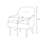Sillón moderno, sillón de chenilla, sillón auxiliar de estilo moderno con patas de madera, diseño cómodo para sala de estar, dormitorio