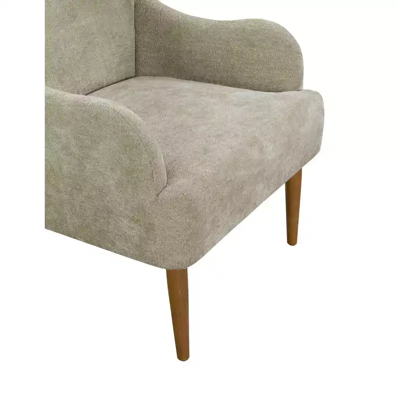Sillón moderno, sillón de chenilla, sillón auxiliar de estilo moderno con patas de madera, diseño cómodo para sala de estar, dormitorio