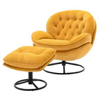 Sillones modernos para dormitorio con otomana, sillón de ocio con asiento acolchado