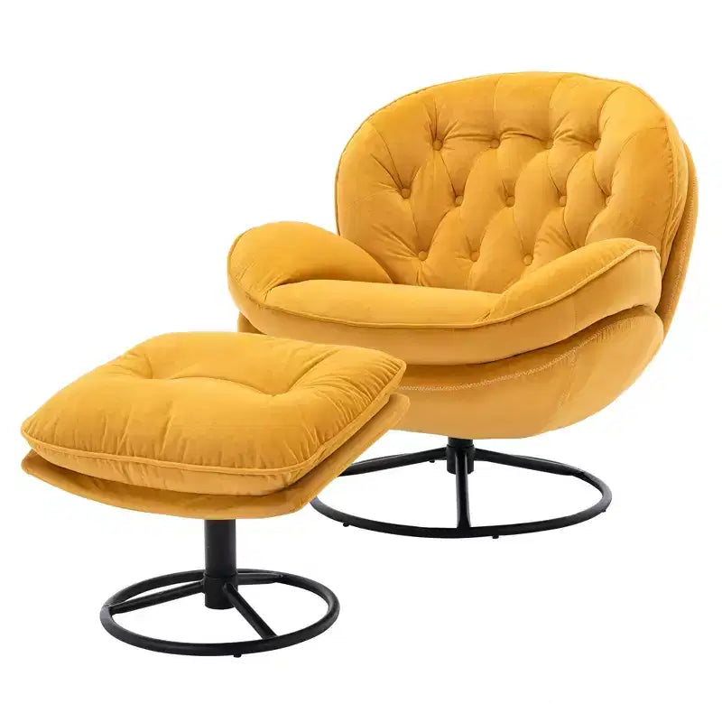 Sillones modernos para dormitorio con otomana, sillón de ocio con asiento acolchado