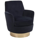 Sillón moderno giratorio con base dorada de acero inoxidable, para sala de estar o dormitorio