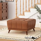 Christopher Knight Home Janelle Contemporary Rubberwood Button Tufted Upholstered Square Ottoman