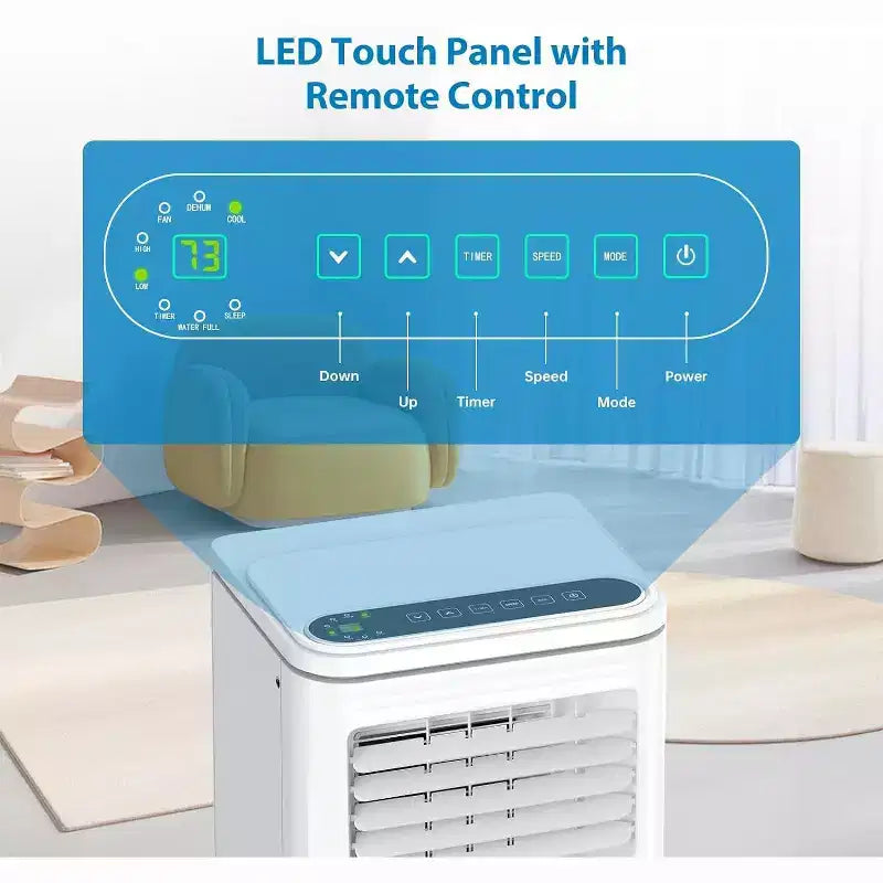 8000 BTU Portable Air Conditioner,Quiet Portable Cooling AC Up to 450 Sq.Ft.