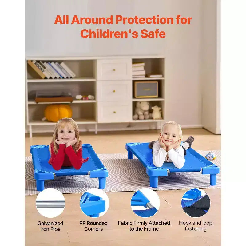 Cuna apilable para niños, cunas portátiles para siestas de niños pequeños, cunas de guardería de tamaño estándar de 52 L x 23 W para niños, camas de guardería para aulas preescolares