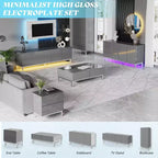 AMERLIFE Aparador de Alto Brillo Galvanizado con Luces LED
