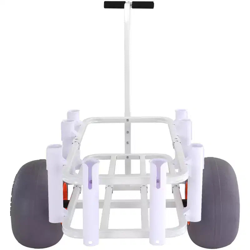 VEVOR Beach Fishing Cart, 300 lbs Load Capacity,Fish and Marine Cart with Two 13 Big Wheels PU Balloon Tires,Heavy-Duty Aluminum Pier Wagon Trolley