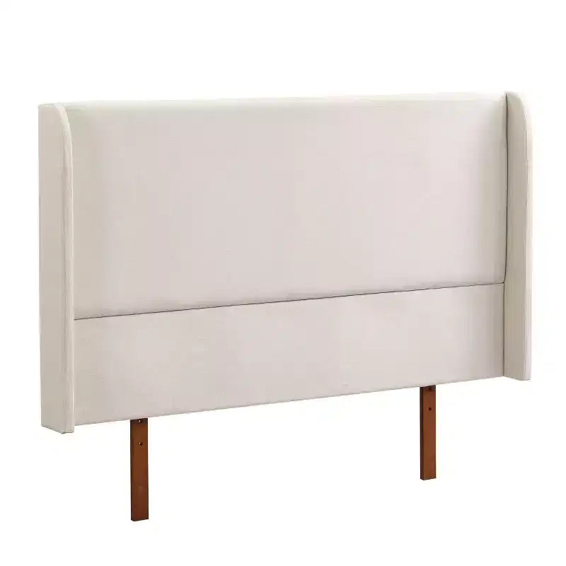 Cama Plataforma King/Queen, Estructura de Cama de Bambú Sólido Seco con Cabecero Alto Tapizado, Fácil Montaje -ModernLuxe