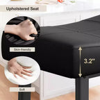 Juego de 24 taburetes de bar de altura de encimera para isla de cocina, taburetes de cuero regenerado con asientos de silla de montar de 2.4 pulgadas de grosor para comedor