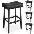 Juego de 24 taburetes de bar de altura de encimera para isla de cocina, taburetes de cuero regenerado con asientos de silla de montar de 2.4 pulgadas de grosor para comedor
