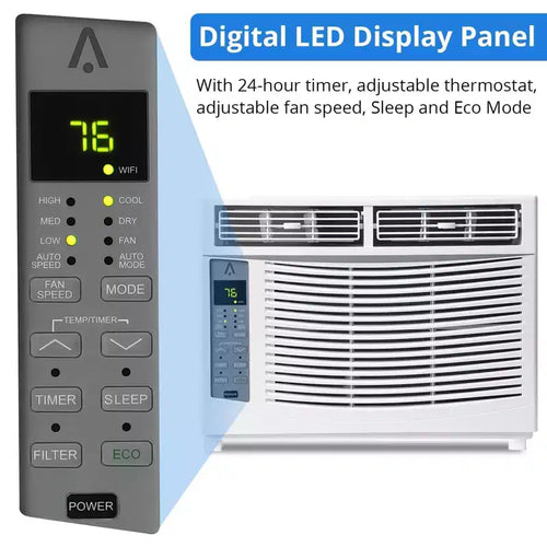 Acondicionadores de Aire de Ventana de 6000 BTU - Hasta 250 Sq.Ft. Unidad de Ventana de Aire Acondicionado de 115V Con Control Remoto
