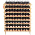VEVOR 72 Bottle Upgrade Modular Wine Rack, Continuously Store Pinot Bottles, 8-Tier Bamboo Wood Storage Rack, Floor Freestanding Wines Holder Display