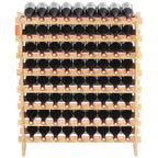 VEVOR 72 Bottle Upgrade Modular Wine Rack, Continuously Store Pinot Bottles, 8-Tier Bamboo Wood Storage Rack, Floor Freestanding Wines Holder Display