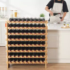 VEVOR Botellero Modular Mejorado de 72 Botellas, Almacena Continuamente Botellas de Pinot, Estante de Almacenamiento de Madera de Bambú de 8 Niveles, Soporte de Vinos de Pie Independiente