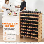 VEVOR Botellero Modular Mejorado de 72 Botellas, Almacena Continuamente Botellas de Pinot, Estante de Almacenamiento de Madera de Bambú de 8 Niveles, Soporte de Vinos de Pie Independiente