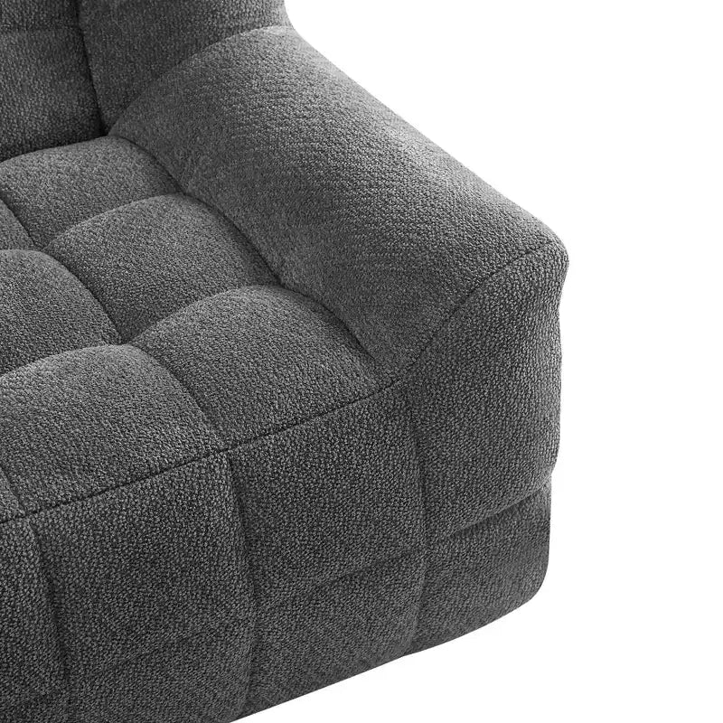 Sofá biplaza de espuma de compresión de terciopelo con capitoné cuadrado moderno Tobey 64.5 de GDFStudio
