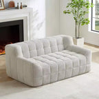 GDFStudio Tobey Modern 64.5 Square-Tufted Velvet Compression Foam Loveseat