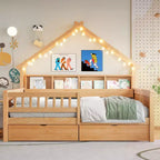Camas de plataforma Whisen Wood tamaño matrimonial con LED