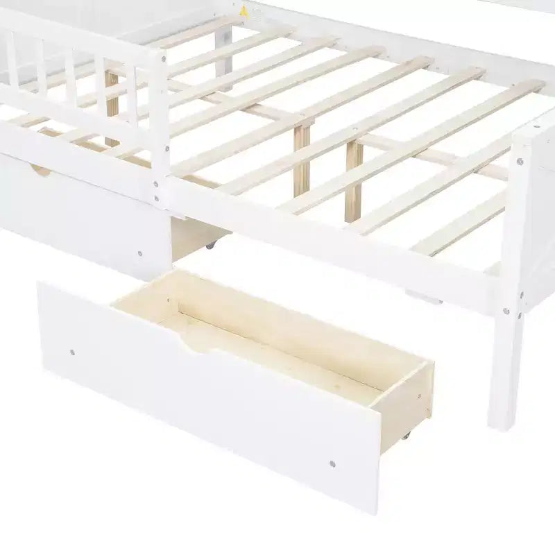 Camas de plataforma Whisen Wood tamaño matrimonial con LED