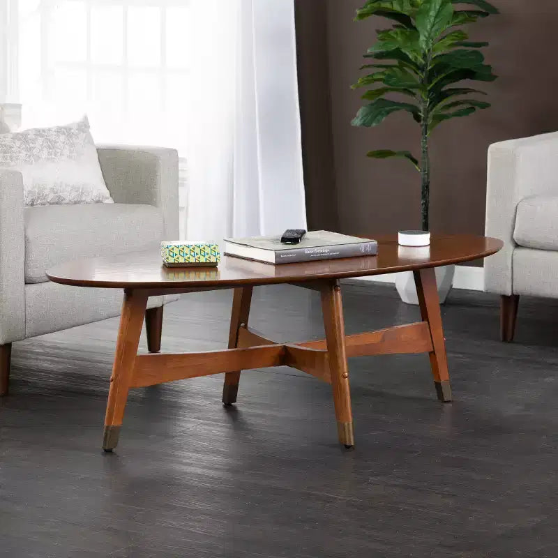 Mesa de centro moderna de mediados de siglo Rhoda - Marrón - SEI
