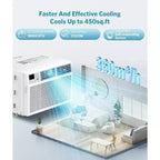 ZAFRO 10,000 BTU Window Air Conditioner Cools up to 450 Sq. ft, Ultra Quiet Window AC Unit with Remote Control