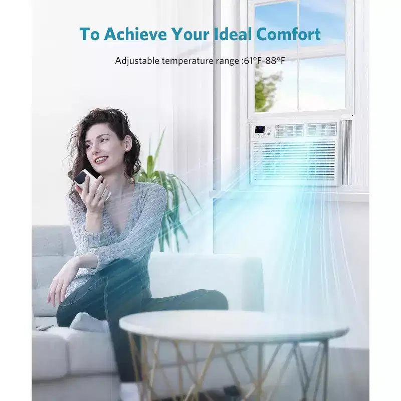 ZAFRO 12,000 BTU Window Air Conditioner Cools up to 550 Sq. ft, Ultra Quiet Window AC Unit with Remote Control