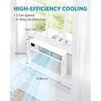 ZAFRO 8,000 BTU Window Air Conditioner Cools up to 350 Sq. ft, Ultra Quiet Window AC Unit with Remote Control