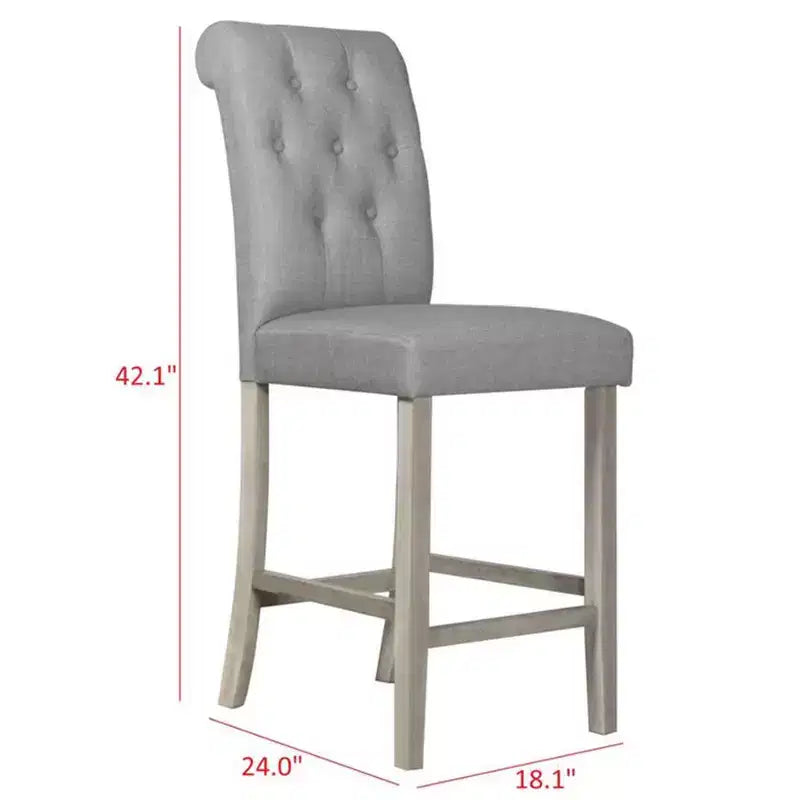 Juego de comedor Dothan de altura de mostrador Home Design, gris antiguo