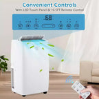 14000 BTU Portable Air Conditioner for Rooms Up to 750 Sq.Ft, 3-In-1 AC Unit AC Unit with Fan Mode, Dehumidifier & Heater