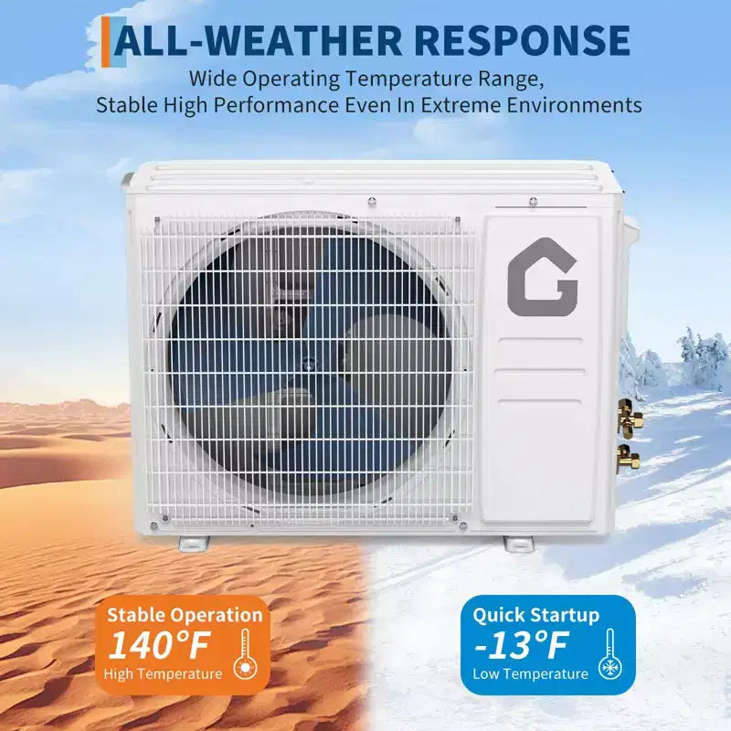 12000 BTU Wifi Mini Split AC, 21 SEER2 208-230V Inverter Ductless Wall AC w/WiFi & Alexa Compatible