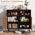 Aparador tipo bufé con almacenamiento, aparador tipo credenza con puertas de 31.5 pulgadas, gabinete para café