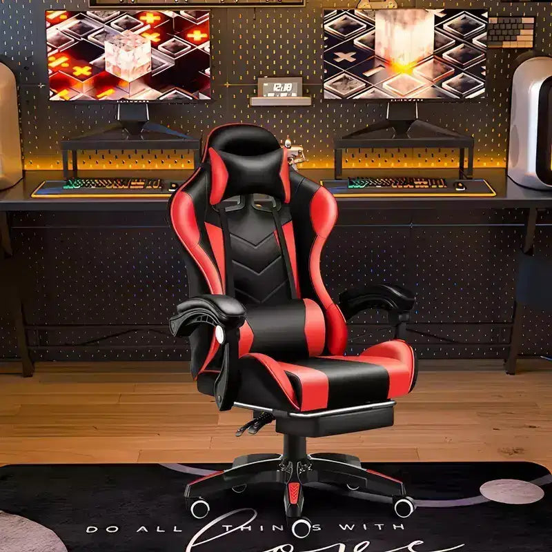 Silla ergonómica para videojuegos con soporte lumbar Diseño elegante de carreras
