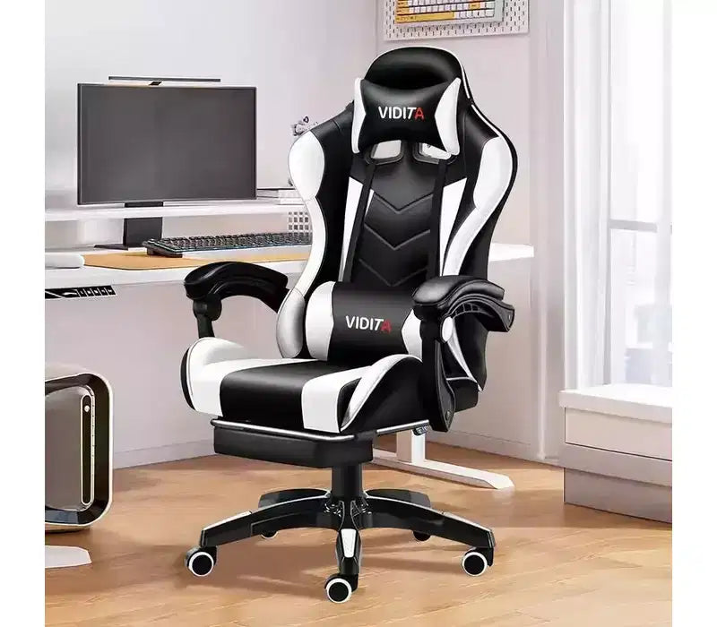 Silla ergonómica para videojuegos con soporte lumbar Diseño elegante de carreras