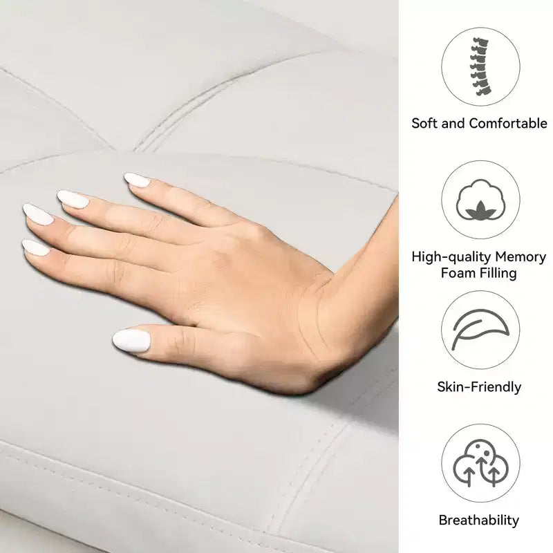 Dyonery 71 sofá cama convertible de piel sintética, futón de espuma viscoelástica, pequeño sofá cama moderno con respaldo dividido para sala de estar