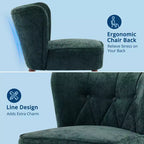 Sillón moderno sin brazos - Sillón de salón sin brazos con patas de madera, silla auxiliar tapizada y capitoné para tocador, tela cómoda, para sala de estar, dormitorio, patio