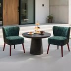 Sillón moderno sin brazos - Sillón de salón sin brazos con patas de madera, silla auxiliar tapizada y capitoné para tocador, tela cómoda, para sala de estar, dormitorio, patio